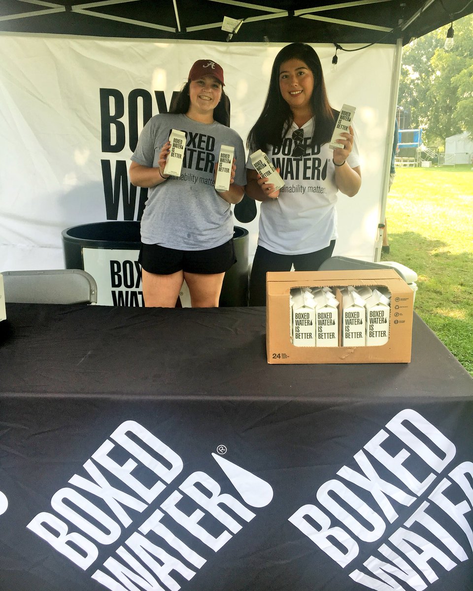 It’s a hot one! Stop by the <a href="/boxedwater/">Boxed Water</a> tent to stay hydrated!