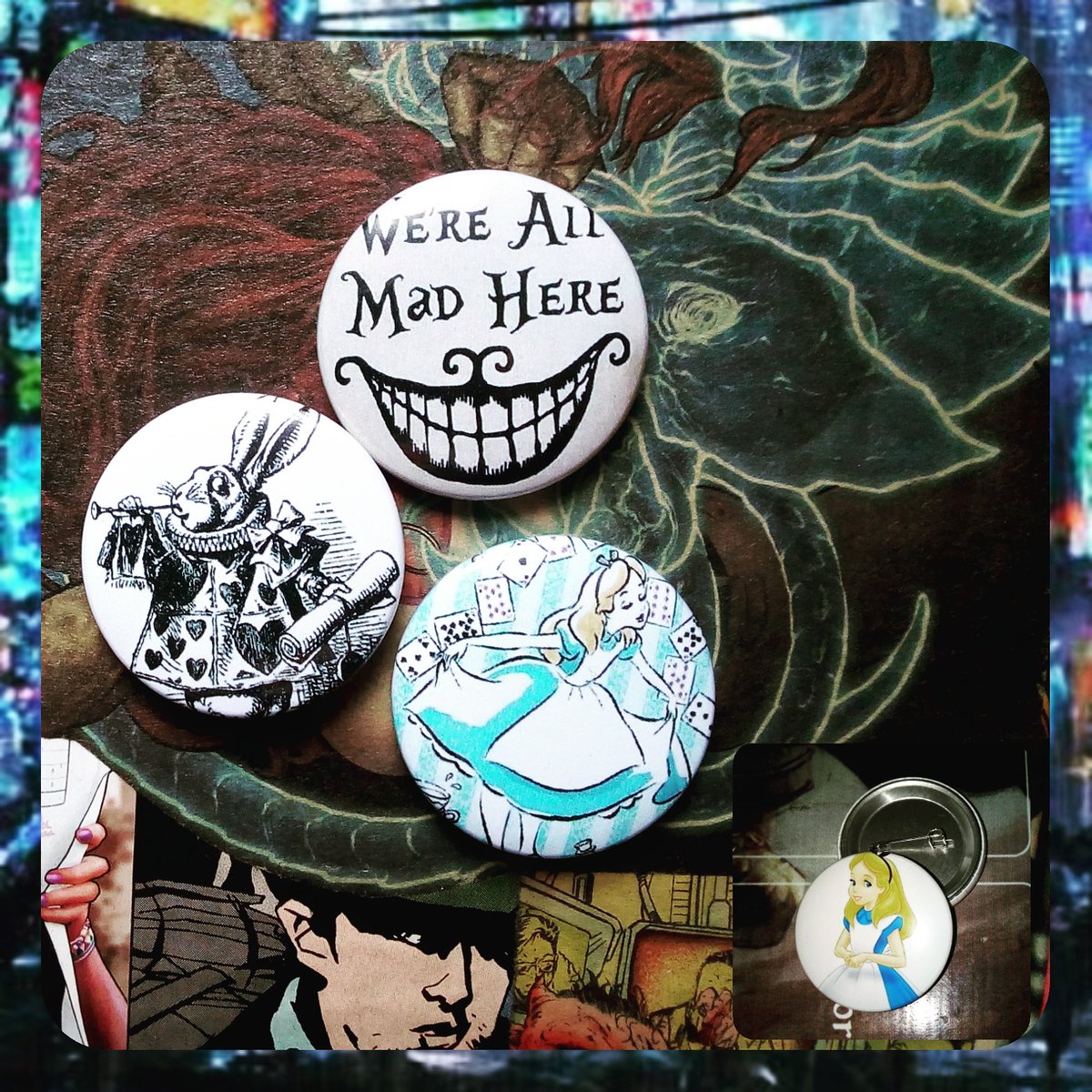 tas_ecia's tweet photo. #bottons #buttons #AliceInWonderland #Disney https://t.co/e2sLRh56IL