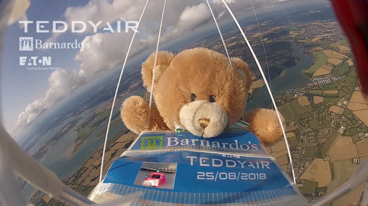TeddyAirUK's tweet photo. Here is another couple of shots from my descent from the stratosphere...

We will post a few more images over the next few days and also explain a things along the way. 
Stay tuned!

@barnardos #barnardos #stratosphere https://t.co/iEakRVCBjM