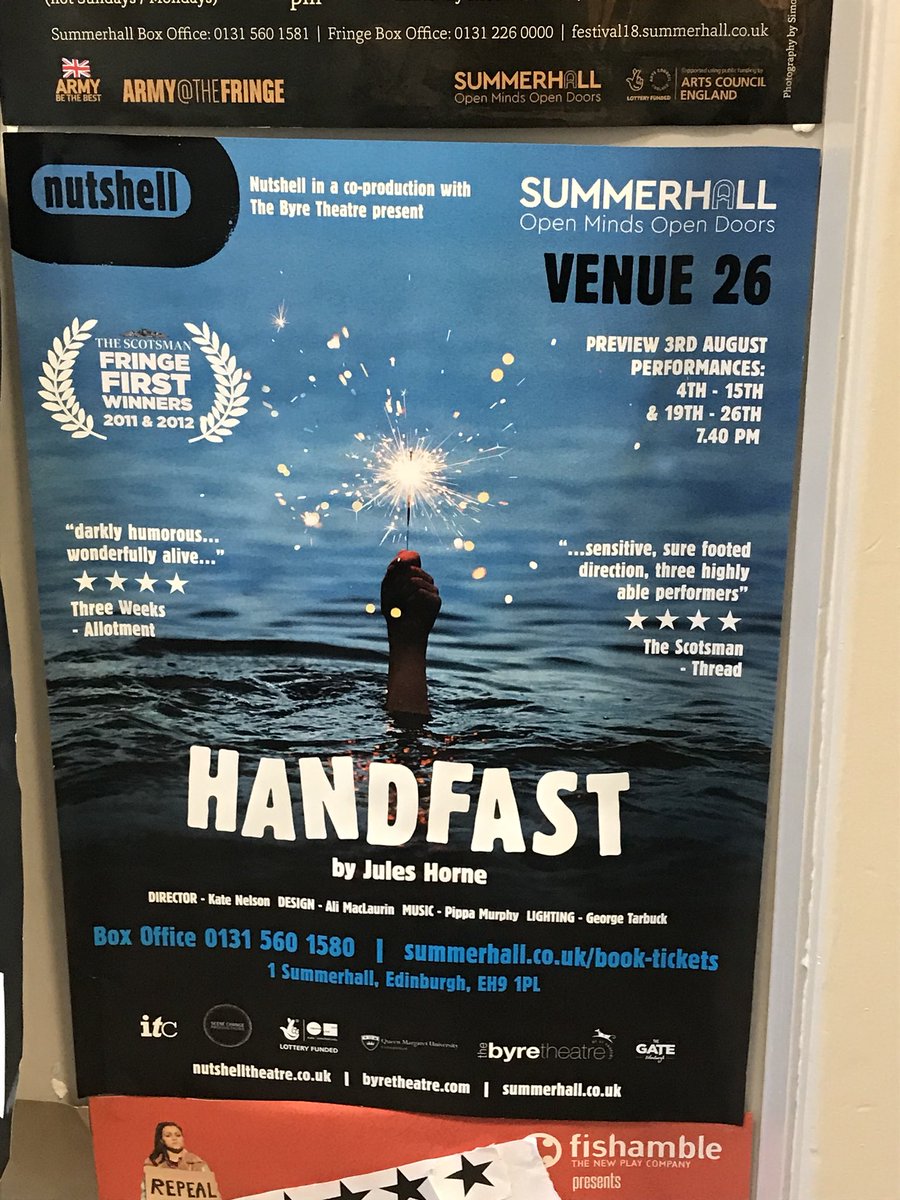 EllieZeegen's tweet photo. Thank you @NutshellTheatre @juleshorne @Summerhallery for #Handfast - a magical &amp; meaningful celebration of life, love &amp; confusion - marking the end to a perfect day. https://t.co/9mebqmsORG