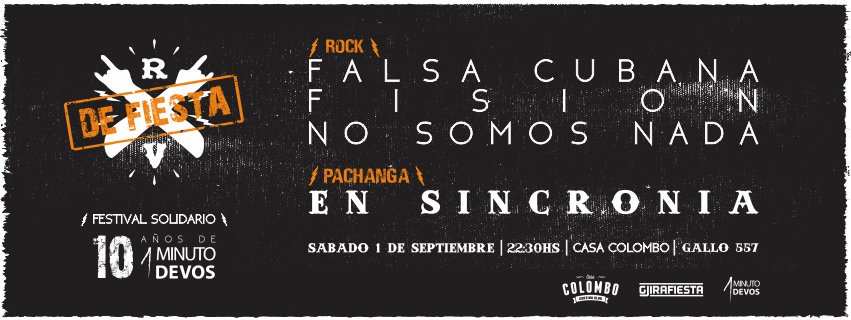 Próximo Sábado 1/9 #RockXVos ⚡