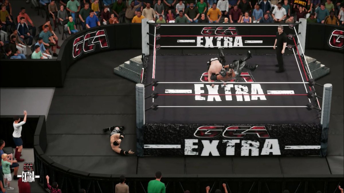 GCAWRESTLING2K's tweet photo. This past Wednesday night on #GCAeXtra, @BradSkeensCaw, #DanielArmstrong & @KyleWyss1 took each other on in a highly competitive match! With each superstar showing great skill, we didn't know who would win! Well, it was Daniel who managed to get his arm raised! #GCAWrestleVerse https://t.co/KLGPpXbKPt