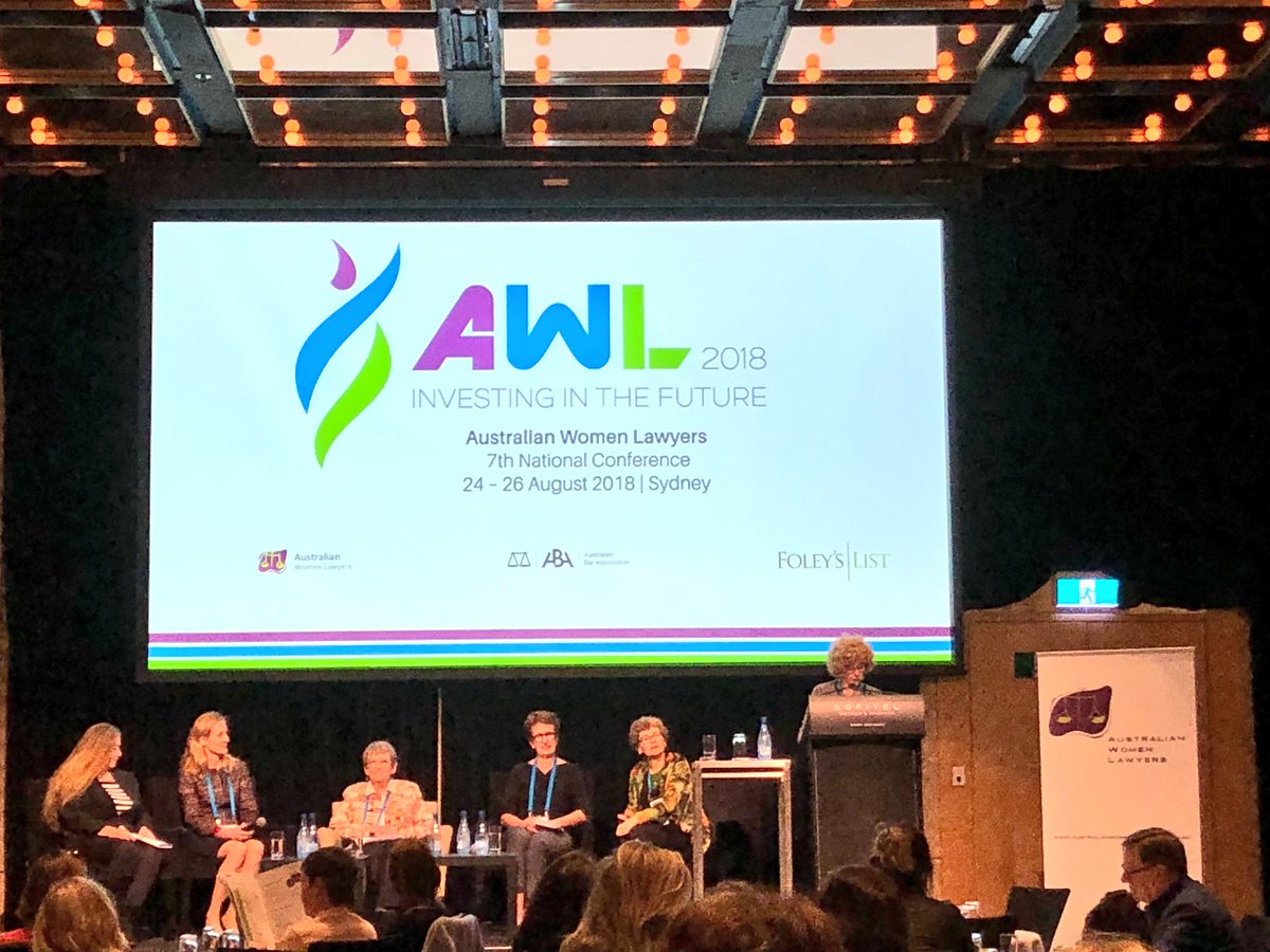 Final day of the Australian Women Lawyers Confernece begins with a panel on 100 Years of Women in the Law <a href="/AusWomenLawyers/">Australian Women Lawyers Ltd</a> #AWL2018