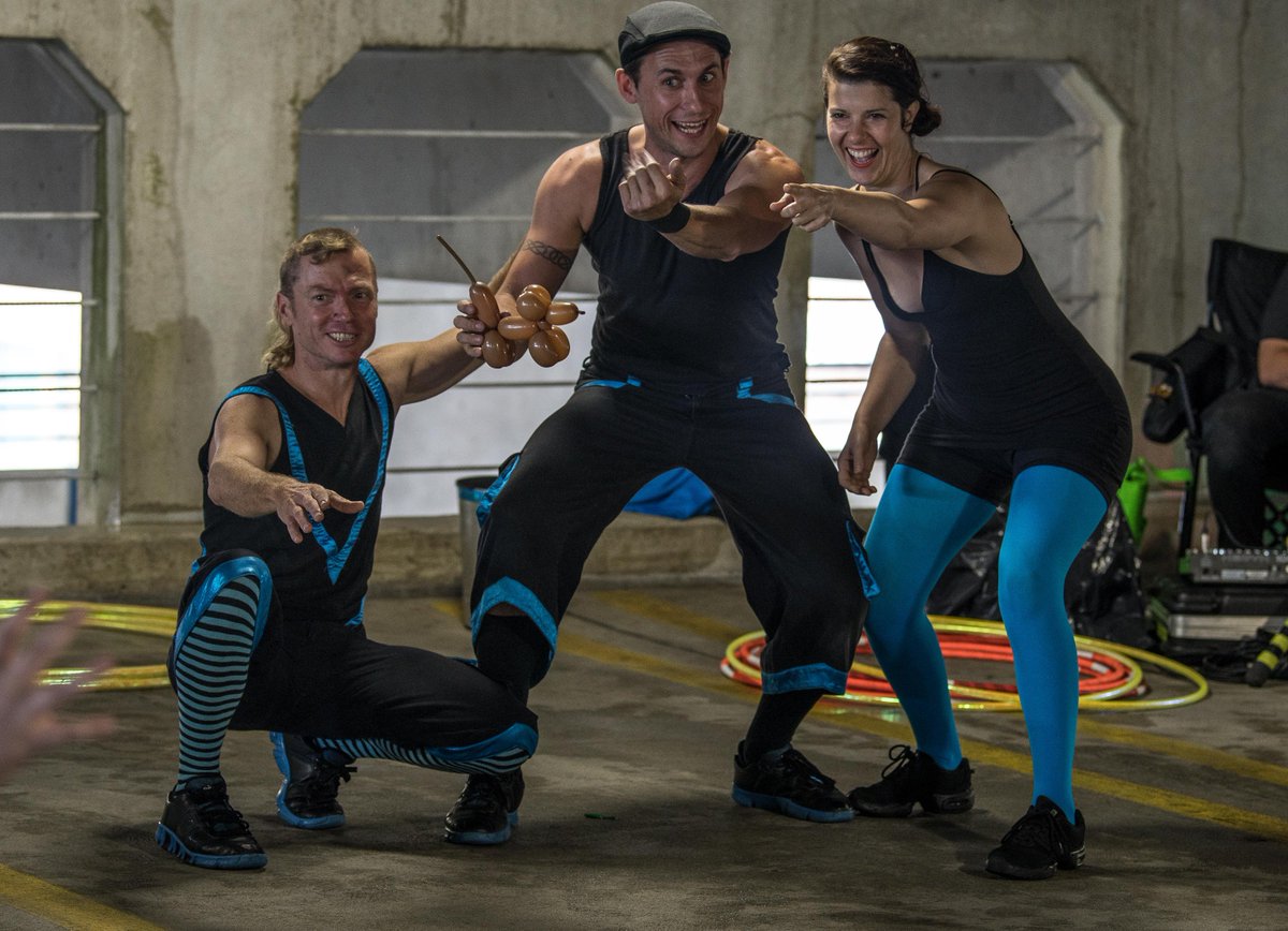 Waterlooism's tweet image. Rain didn't dampen the enthusiasm of the Buskers at the Waterloo Busker Carnival... with temporary shelter in the downtown parking garage.