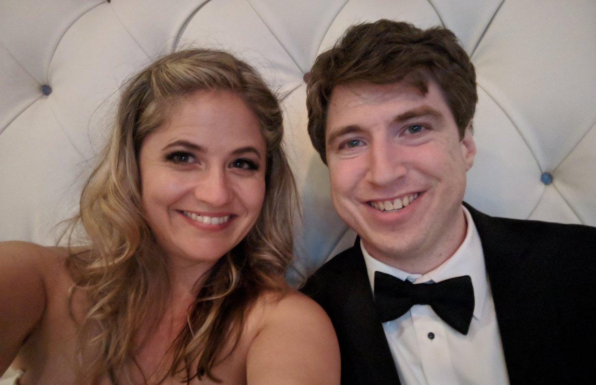 @konklone and @not_young sitting together after being married