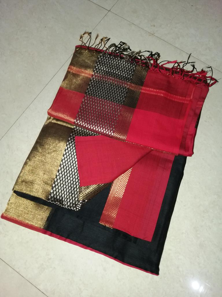 HandweaveI's tweet photo. Maheshwari satranj border designer saree https://t.co/t3ghdu0ZOU