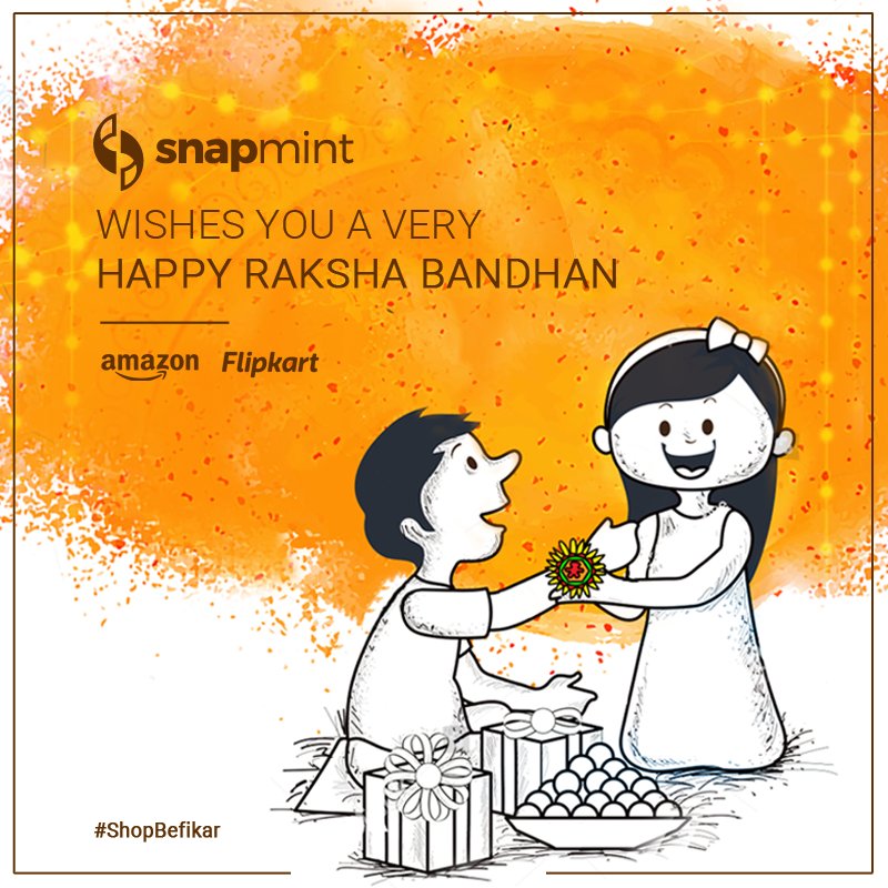 SnapmintEmi's tweet photo. Snapmint wishes you all a very Happy Raksha Bandhan. 
#HappyRakshaBandhan #RakshaBandhan #Sanpmint #EMIwithoutCreditCard #ShopWithoutCreditCard #ShopBefikar https://t.co/x3O8LK6SwH