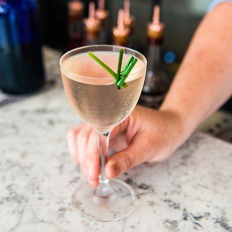 Bartender <a href="/marykellydc/">Mary Kelly</a> mixes a martini to kick off many a meal <a href="/gravitasdc/">Gravitas</a> that we wish were 1,000 times larger so we could leap in on a swampy hot DC summer's day and do laps. 🏊‍♂️ Ivy City Martini: @oneeightd Ivy City gin, Dolin Blanc, pickled ramp… ift.tt/2NgxY0F