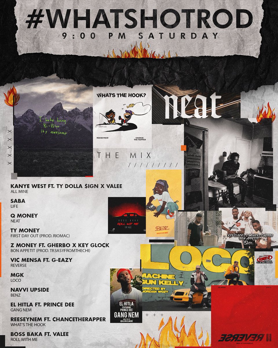 Power92Chicago's tweet photo. #WhatsHotRod #NewMusicSaturdays Check Out WhatsHot This Week 9pm... @kanyewest @chancetherapper @reeseynem @ZmoneyWorld @TyMoneySBMG @gherbo @1bossbaka @VicMensa @sabaPIVOT @q_moneyyyyy @machinegunkelly @valee @tydollasign @ITSNAVVI https://t.co/QQyqUruPFK