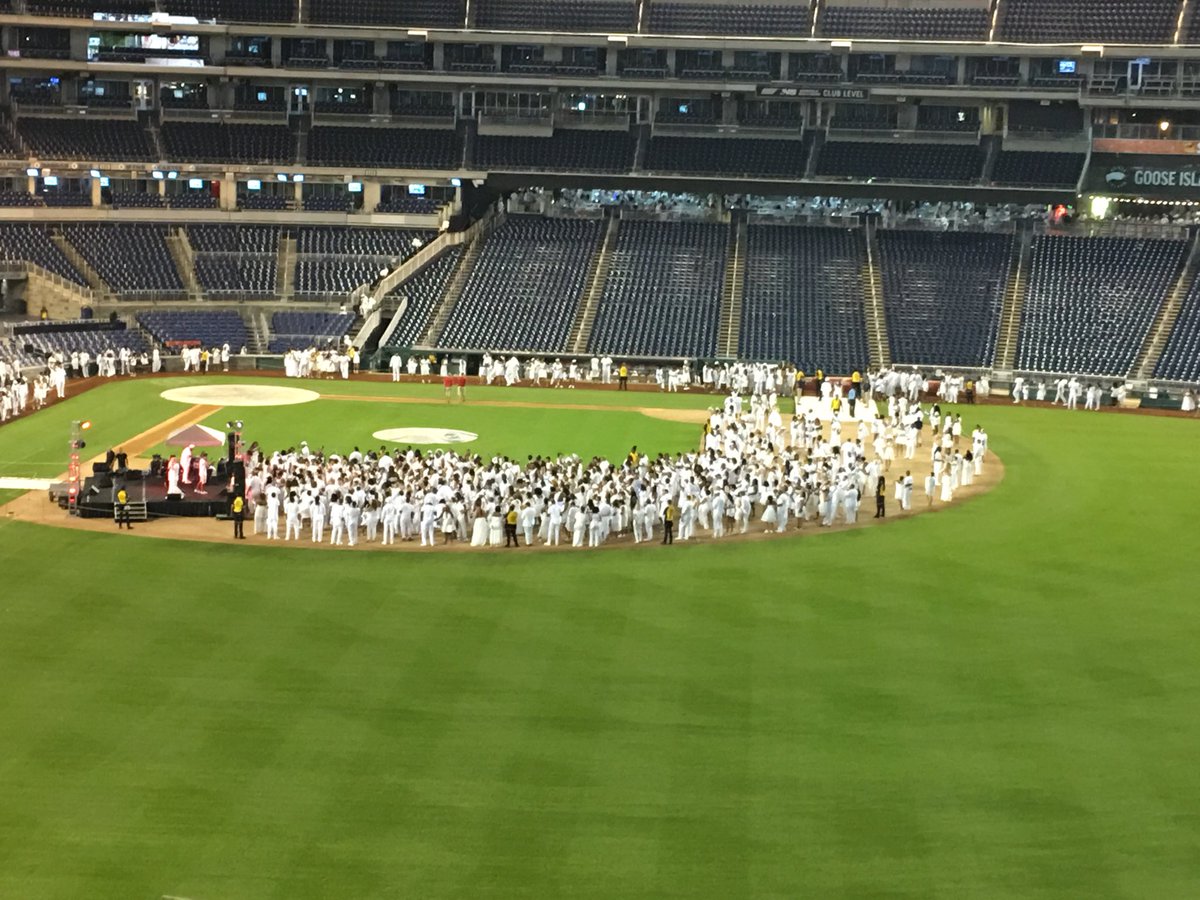 dcsapper's tweet photo. How silly of the @Nationals to not allow #DEBDC18 on the grass https://t.co/gz8zmaRyRU