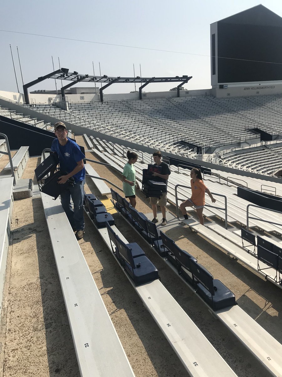 wv_golfteam's tweet photo. We had a great day of work today putting up some stadium seats with the Water Valley Archery team!! Put in a total of 817 seats in 3 hours!! https://t.co/T55QTDYOUV
