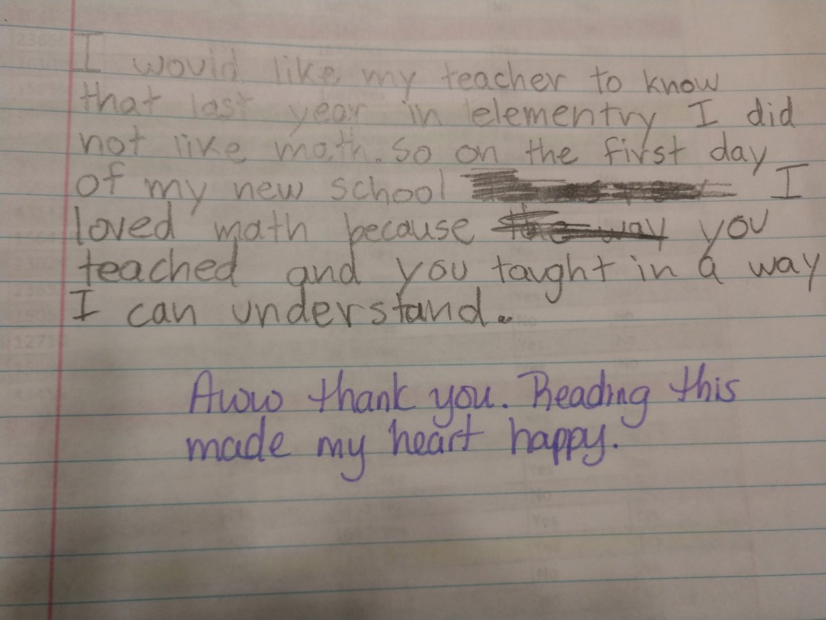 MISTYK0813's tweet photo. A great way to connect with students is through quick writes. I did one this week and found out lots about my students. Here is one that made my day. Some were very eye opening. I am looking forward to connecting with my students through this activity! #magnoliaintermediate https://t.co/PhTRfeDT4w