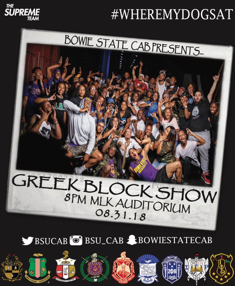 bsucab's tweet image. Bowie State CAB Presents the FIRST Greek Block Show of the year 😈 Let’s see who really runs the yard! 🏆🔥 #BlockShow #WhereMyDogsAt