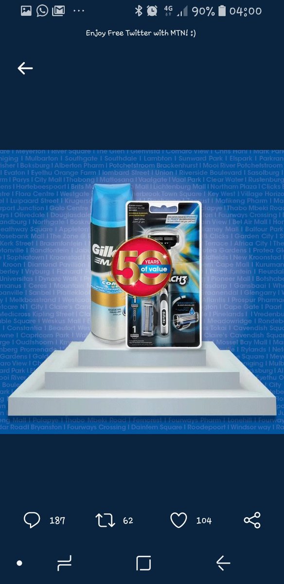 marymadawu's tweet photo. @Clicks_SA @Gillette #50yearsofvalue #Clicksiconicbrands https://t.co/e6Yu7I7eOv