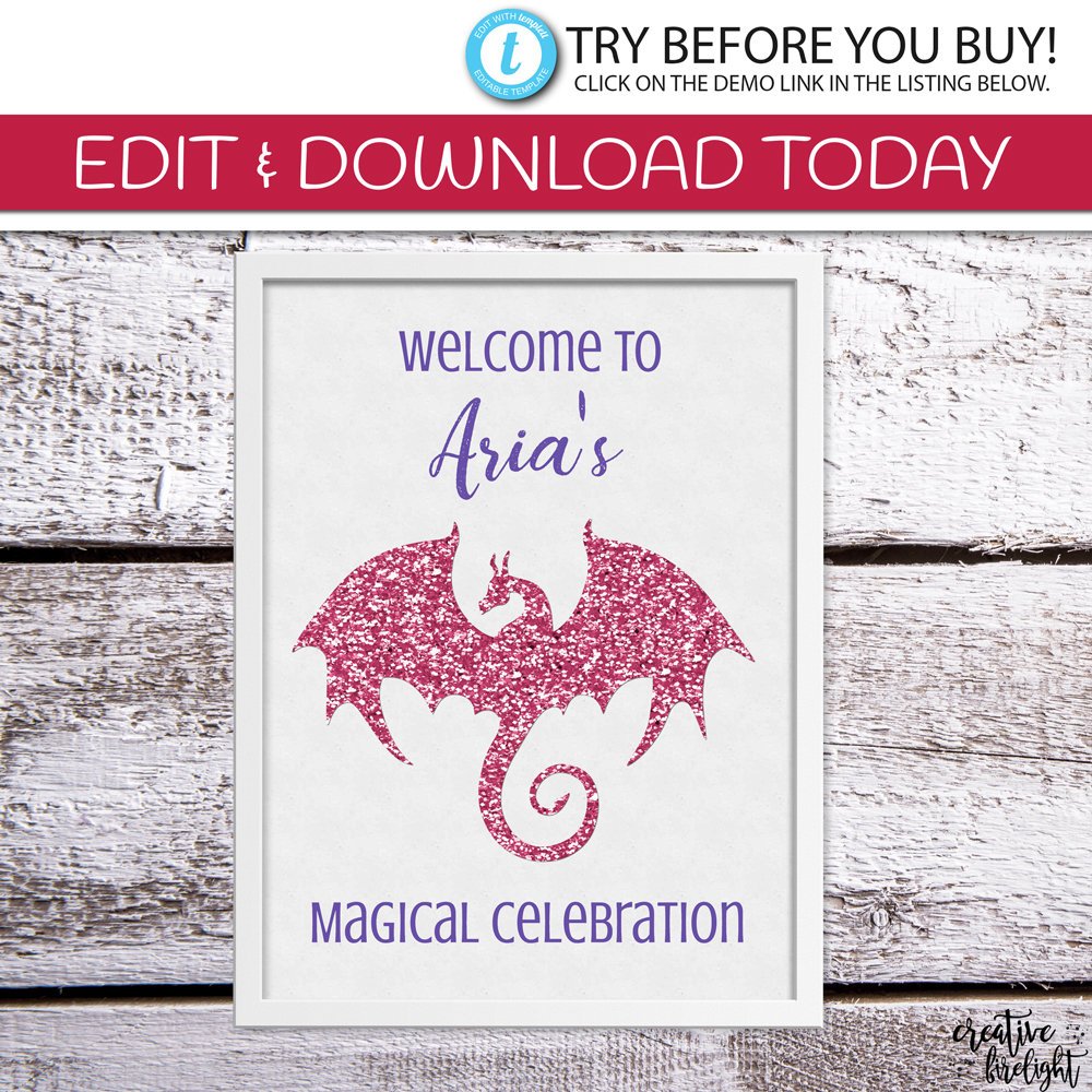 CreateFirelight's tweet image. Editable &amp;amp; Printable Dragon Party Welcome Sign | 8 x 10 or 16 x 20 | Dragon Birthday Party Sign | Dragon Party Decoration etsy.me/2Ls9ShJ #dragonparty #dragon #dragonbirthdayparty
