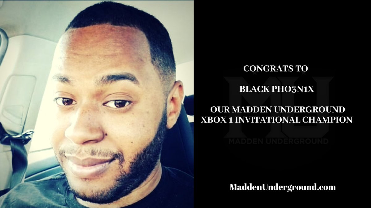 UgMadden's tweet image. Congrats to @TheBlackPH03N1X Our Madden Underground 19 xbox 1 Invitational Champion #Madden19 #MaddenUnderground  Check out the brackets challonge.com/MU19xboxinvita…
