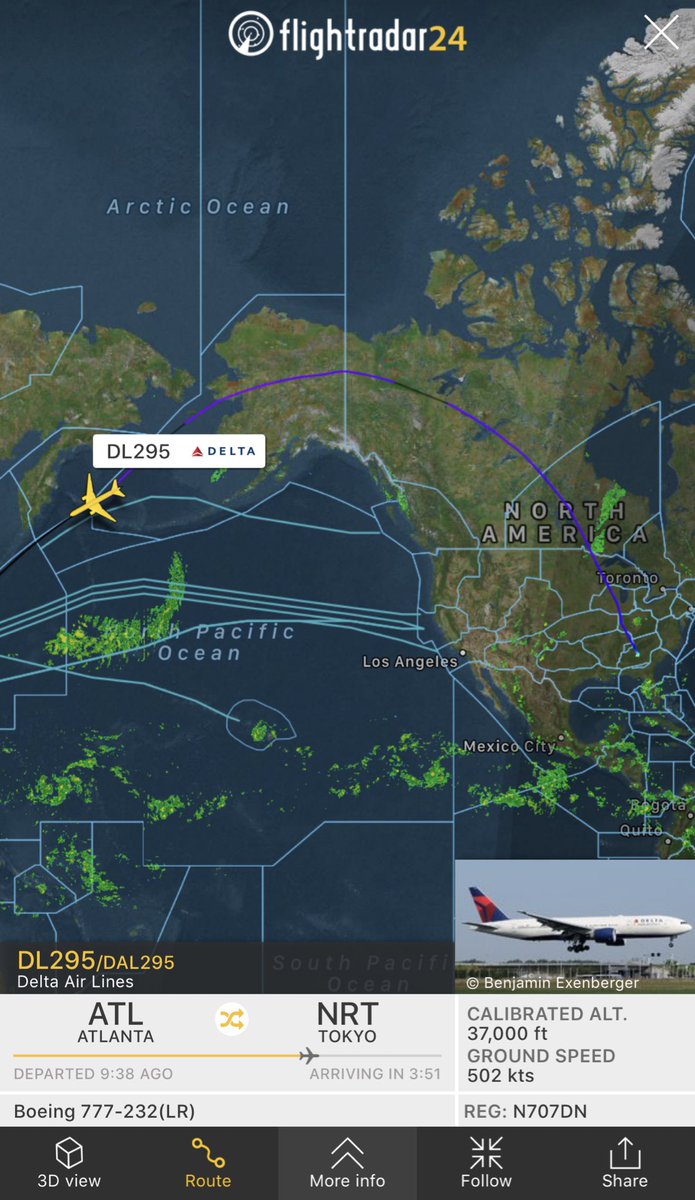 TomPodolec's tweet photo. DIVERSION
Delta #DL295
Atlanta to Tokyo
Diverting to Anchorage
https://t.co/on1Kqr74R5 https://t.co/dFWptpmQNw