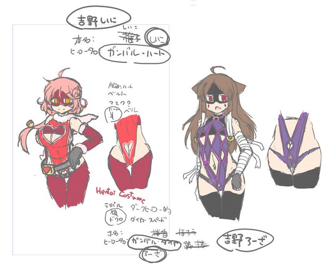 本日の配信成果
エロRPGの主人公とライバルの設定画 