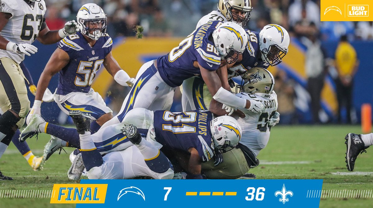 chargers's tweet photo. Final. #NOvsLAC https://t.co/BQLRxFx0YJ