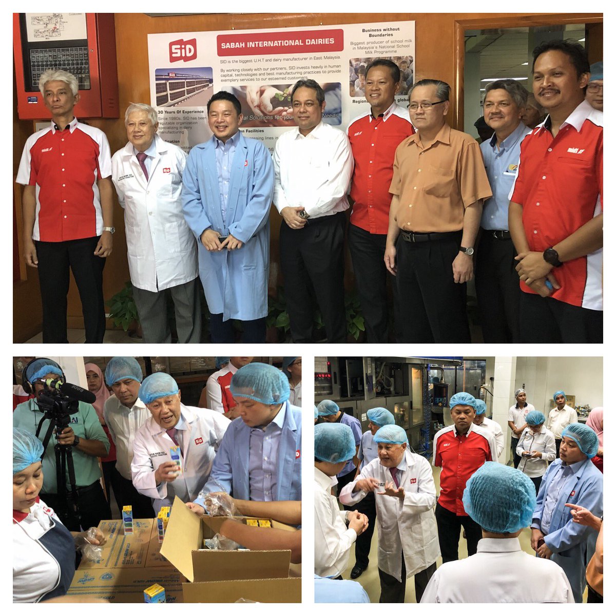 OfficialMIDA's tweet photo. YB Minister @DarellLeiking, CEO @OfficialMIDA, Dato’ @mahmud_azman & @MITIMalaysia team visited Sabah International Dairies (SID), yesterday. Proud of the achievements of this #homegrowncompany. #anotherqualityproject #approvedbyMIDA #ThankyouMIDFforthevisitarrangements @matrade https://t.co/5MLjyIKg4y