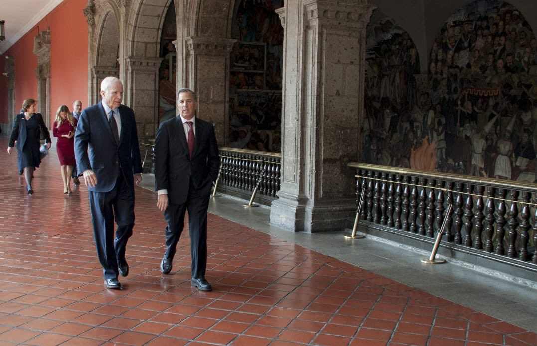 JoseAMeadeK's tweet photo. .@SenJohnMcCain was a good friend of Mexico and a politician of great prestige and dignity. His  constant presence in Mexico were clear testimony of affection. My prayers go to him and his family. https://t.co/ojy7RCfqun