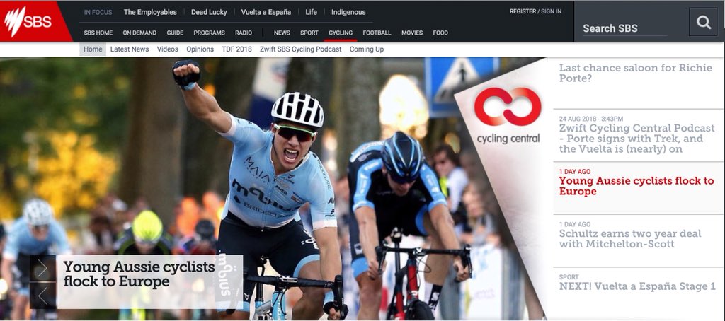 Have you heard?<a href="/CyclingCentral/">Cycling Central</a> had a  chat with <a href="/craig__wiggins/">Craig Wiggins</a> and other up and coming Australian Cycling talents about their recent trips to Europe. 
Read more : sbs.com.au/cyclingcentral…