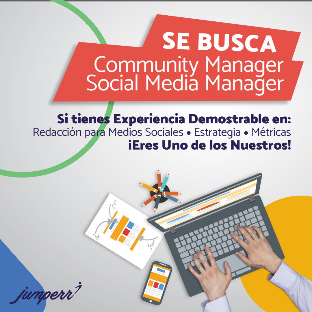 expodato's tweet photo. Si lo tuyo son las redes sociales y el monitoreo; conoces lo que es un benchmark, #listening y #kpi y te consideras un #internetlover... ¡Forma parte de nuestro #teamjumperr!
ve los requisitos en https://t.co/iu2clnlgZb y escríbe a info@jumperr.com
#empleo
@wearejumperr https://t.co/S0ZZpfuMqV