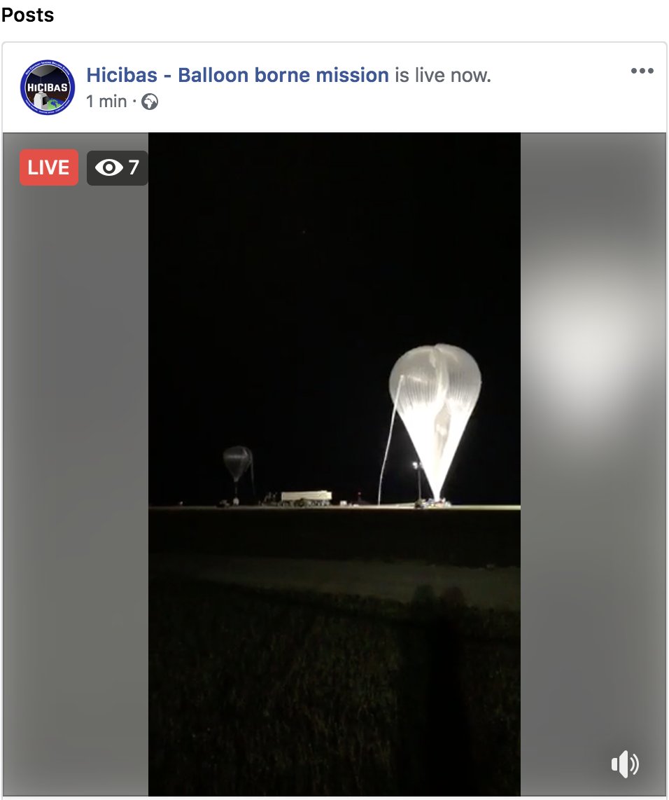 AllPlanets's tweet photo. The launch has just happened. It was live on our Facebook page. here a few captured screen pictures. #HiCIBaS is flying and already at 2,200 m. https://t.co/TzttDiOWIR https://t.co/GtFryvrS3N