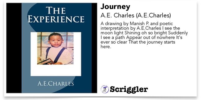 AlexSteepleton's tweet photo. Journey by A.E. Charles (@StandUpM) https://t.co/JECK1otmDg #amreading #Scriggler https://t.co/O01sy06a34