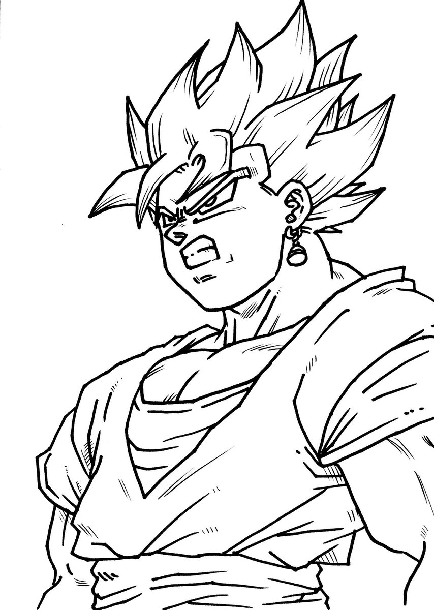 孫呉陳 On Twitter ベジットの塗り絵置いておきますね 髪のまとまりが無いね D 着色放棄