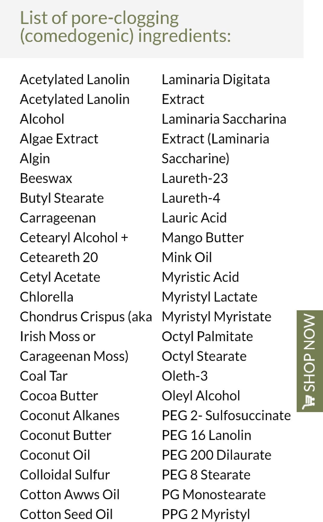 Comedogenic ingredients checker deals