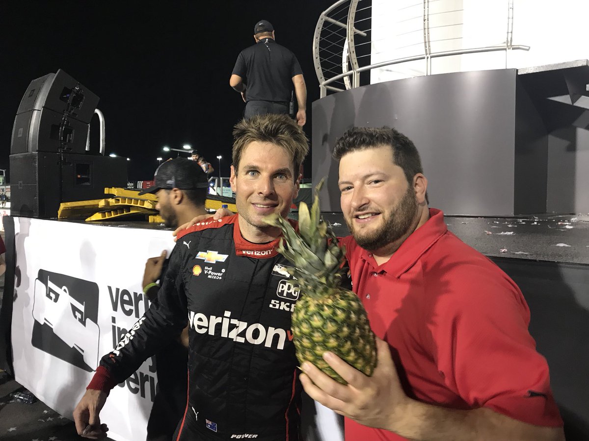 IndyPineapple's tweet photo. @IndyCar  @12WillPower The pineapple made it to Gateway. The pineapple found the winner. #RedForWickens https://t.co/7cAFzzRAgJ