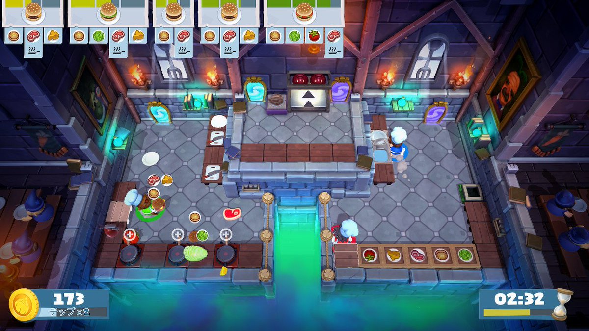 ピョコタン Switchのインディーゲーム オーバークック２ 見た感じつまんなそうでスルーしてたけど ２ ３人でやると面白い 厨房でひたすらお料理したり皿洗ったりテキパキと社畜のように無心で働きまくる爽快感がある ストーリーモードクリアしちゃった