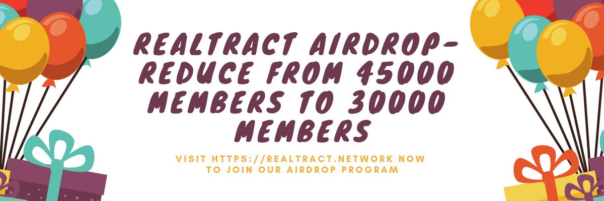 realtract's tweet photo. ❗️SPECIAL GIFT FOR REALTRACT COMMUNITY❗️

https://t.co/GECCx9pbPq

🔔Approximately 5000 slots left for whom want to join our Airdrop Campagin. Hurry up!! 💸
#Realtract $RET #airdrop #gift #campaign #blockchain #SmartContracts https://t.co/6fP8qkt48N