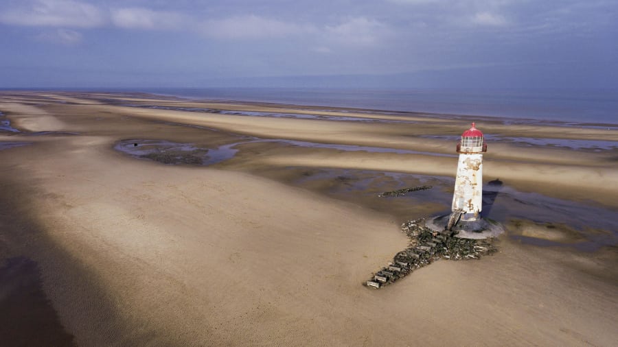 Amazing #lighthouses around the world cnn.it/2MuFfxD #travelphotography Point of Ayr Lighthouse, Talacre Beach, #Flintshire, #Wales