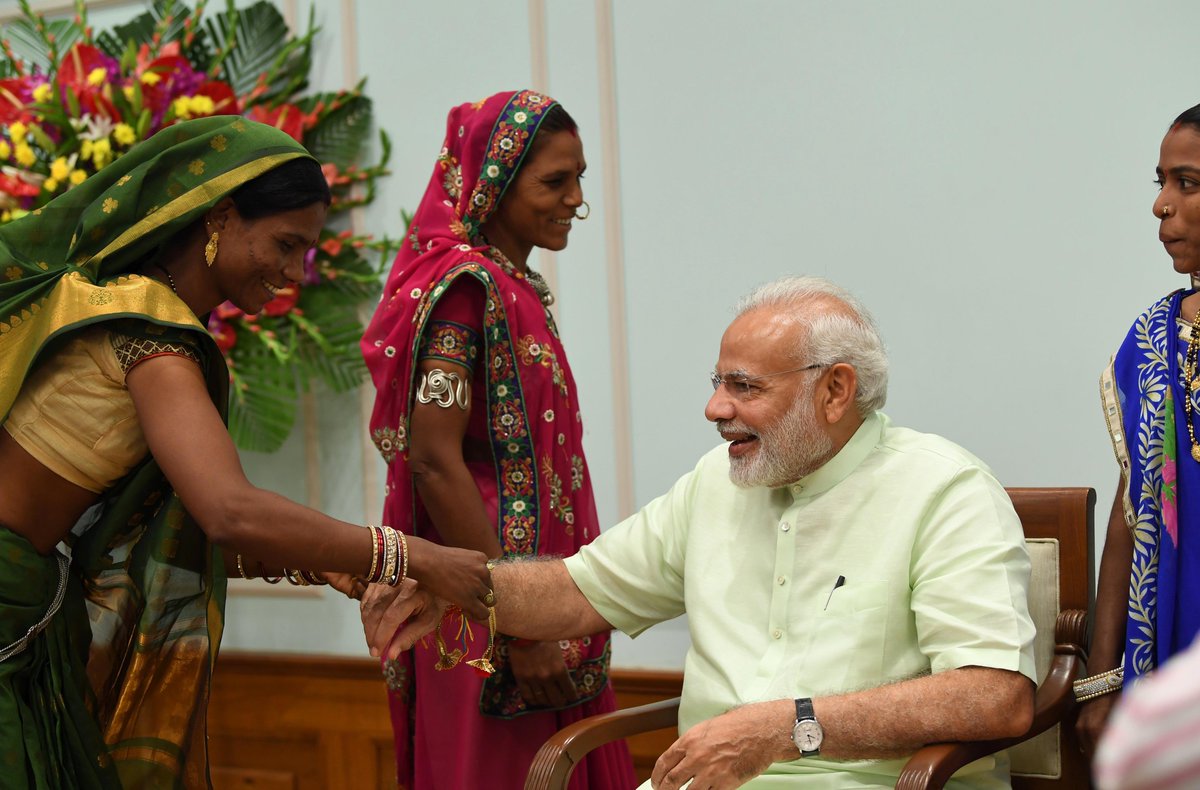 narendramodi's tweet image. Glimpses from the Raksha Bandhan celebrations at 7, Lok Kalyan Marg.
