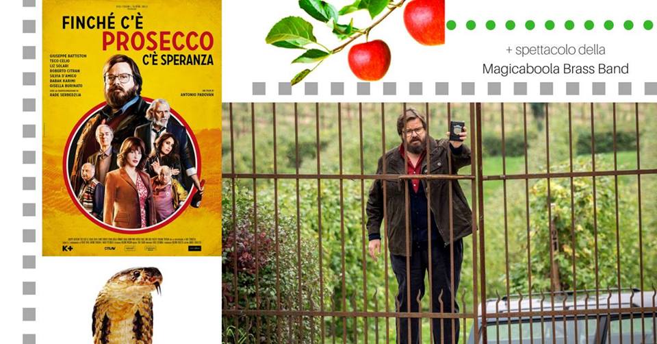 NUOVOEDEN's tweet photo. Stasera festa di chiusura al Giardino dell'Eden, il cinema in Castello! Prima del film lo Spettacolo della Magicaboola Brass Band, poi FINCHÉ C'È PROSECCO C'È SPERANZA di Antonio Padovan. Proiezione alle 21. Tutte le info qui:  https://t.co/kWXYx9q1t3 https://t.co/yT975bJwb0