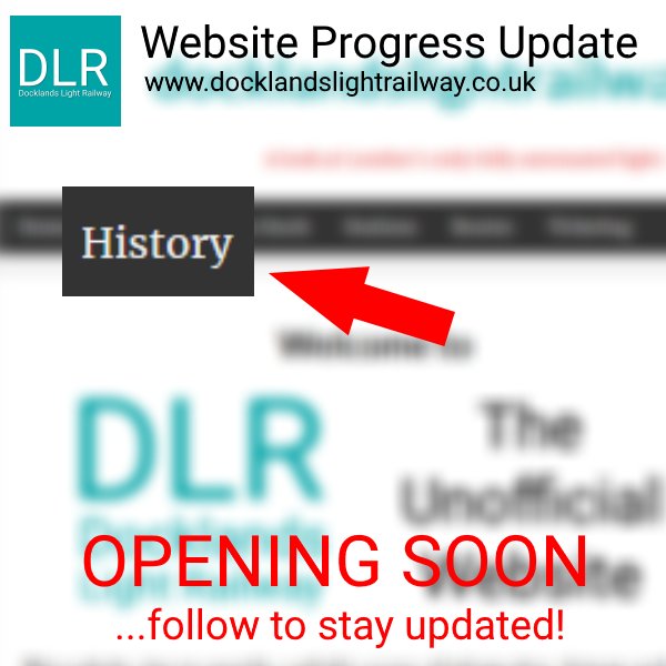 Website functionality ✅ ... Homepage ✅ ... Social Media links ✅... today, I will be working on the History webpage - follow our Twitter page to stay updated and be notified when the website launches! #trains #docklandslightrailway #dlr #londonrailways