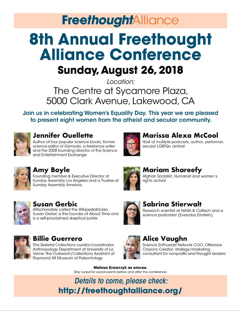 OCFreethought's tweet image. Tickets still available at the door! Or live-stream most of the conference starting at 9:00 AM. freethoughtalliance.org/fta/annual-con…