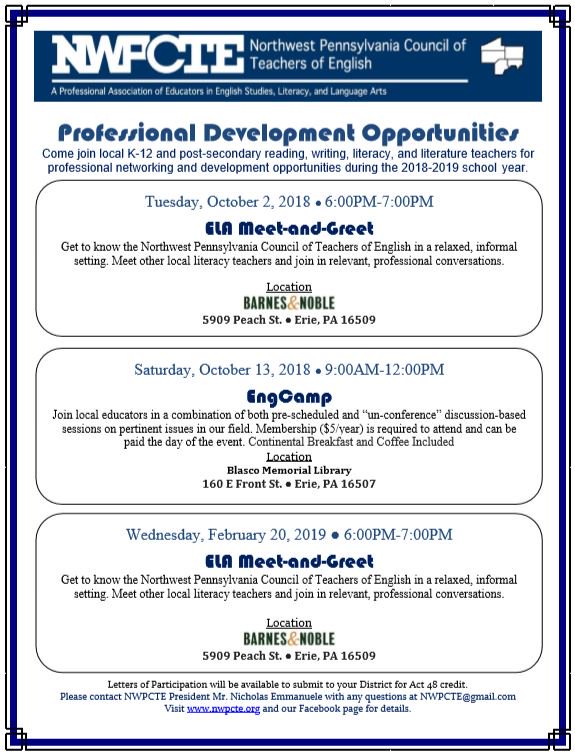 Nw Pa Council Of Teachers Of English On Twitter Eriepa - 