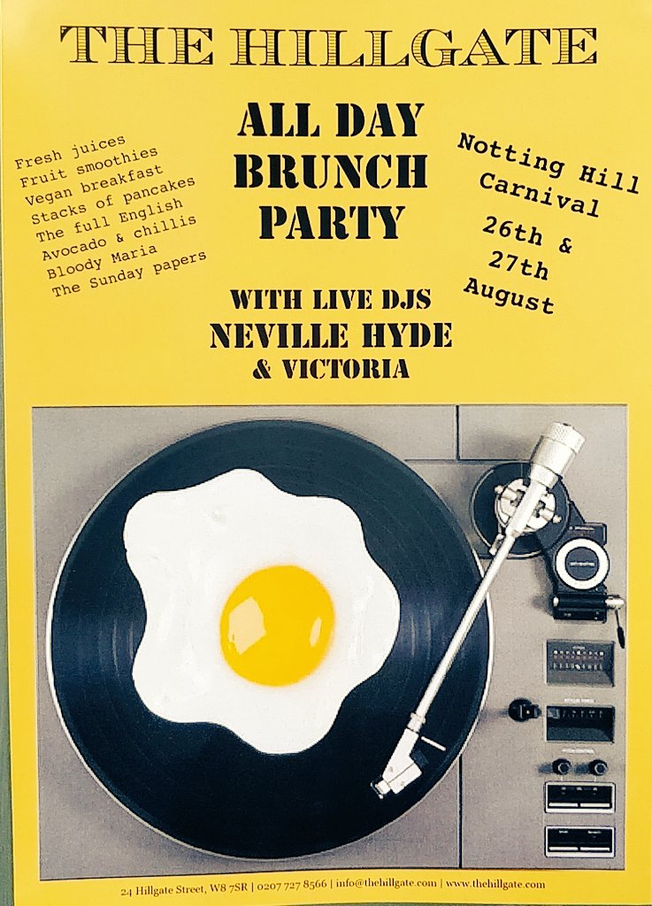 Apparently there's a Carnival on!!? Come and join us for an All Day Brunch Party! #NottingHillCarnival