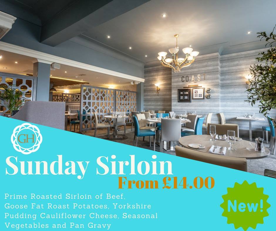 Sunday... The best day of the week, best meal to! Come down and dine in our coast restaurant, booking recommended and you don’t need to be a resident! 
12pm-7pm