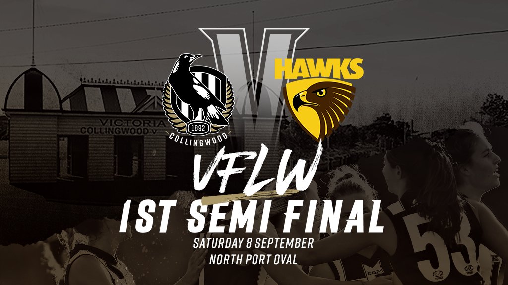 Our first finals fixture is locked in. We're off to North Port to take on Hawthorn on Saturday 8 September (time TBC). We can't wait! #vflwmagpies