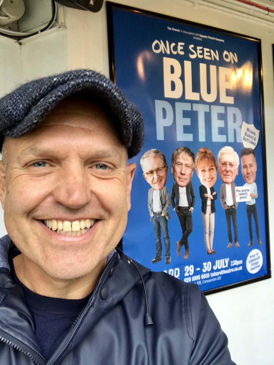 timwhitnall's tweet photo. Our final Edinburgh performance of @oncebluepeter  today. A privilege and joy to have written for @peterduncans @MarkCurryBP @RealTimVincent @missjanetellis @purves_peter and the legendary Valerie Singleton. Knock ‘em bandy this afternoon, Team BP! Big love @FeatherProds https://t.co/Mst8wj9cKH