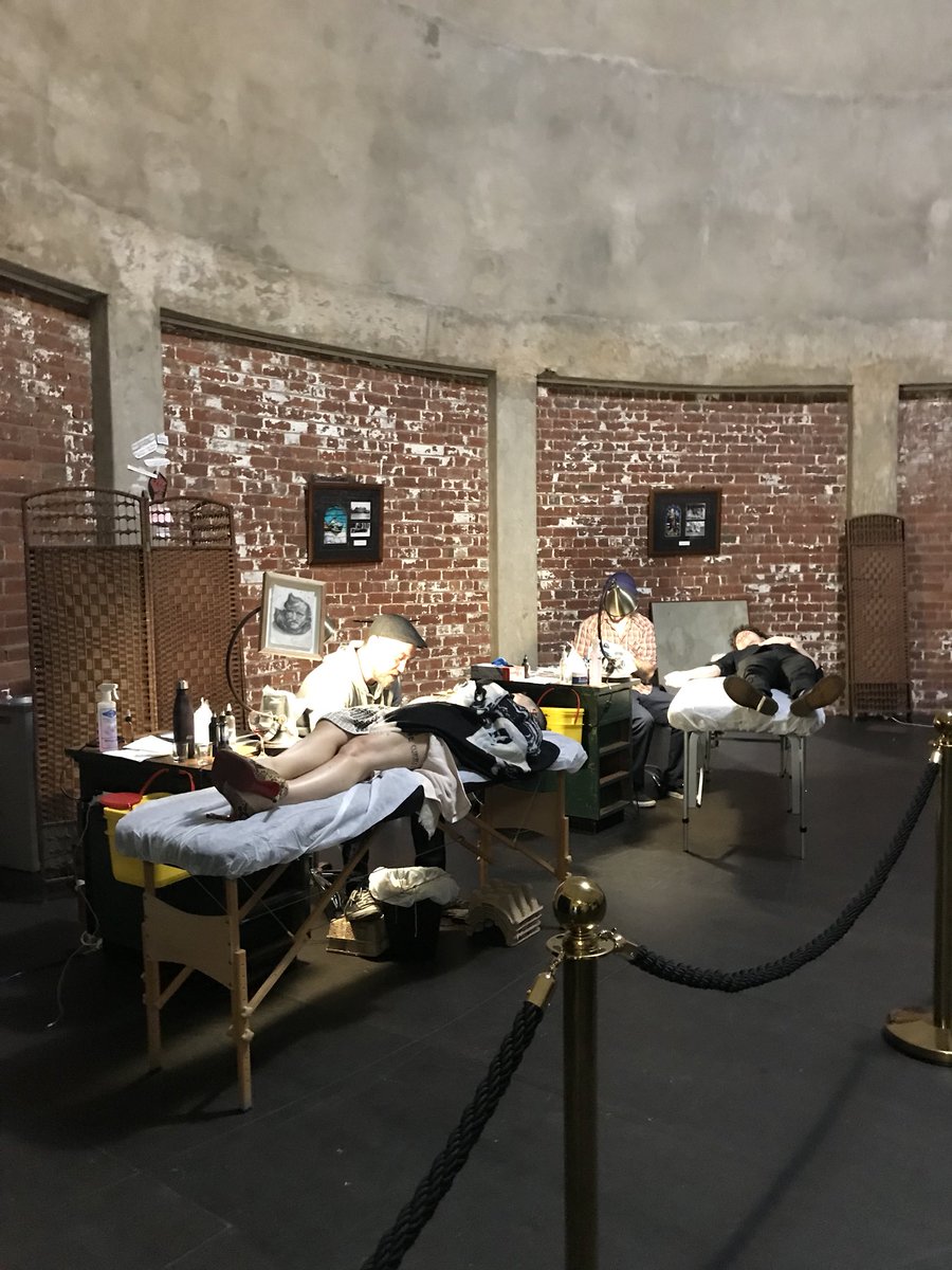 jadancarroll's tweet image. Did not have to think very hard about whether or not to get a tattoo with @MARIADAHVANA at @MelbWritersFest. She got a dragon, I got a dog. #authorcare #MWF18