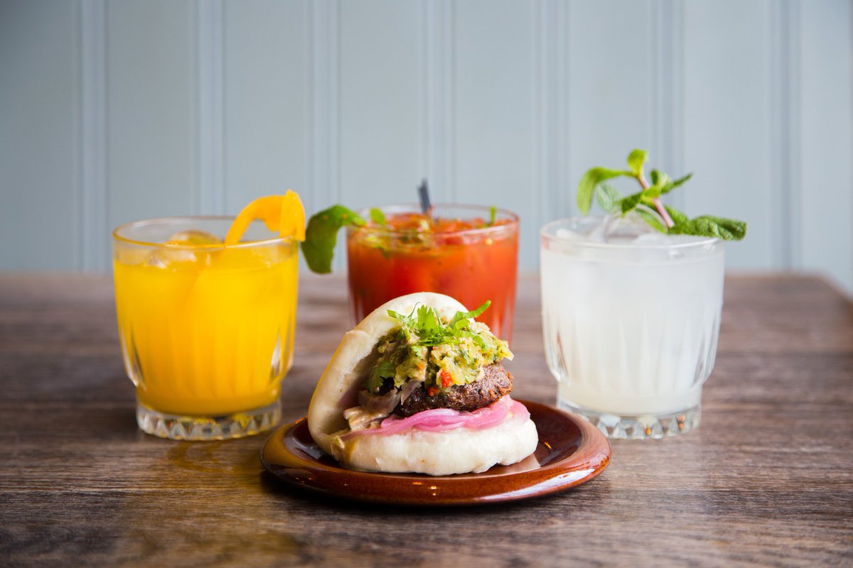 This is PROBABLY not the best ratio of bao to #brunch cocktails, but it's still a nice shot. 🍳