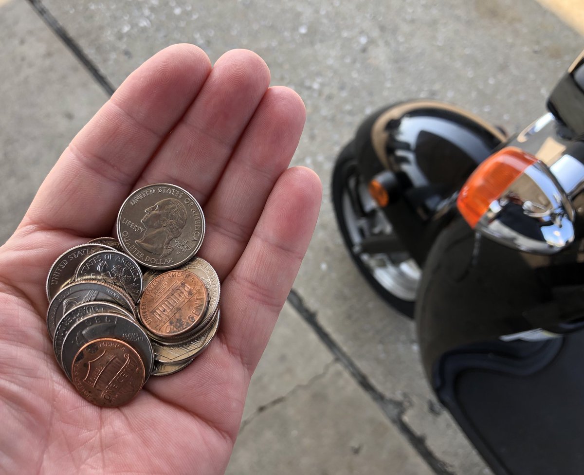 $2.52 fill-up.  #ScooterLife