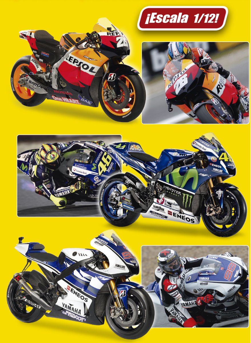 Si te suscribes a nuestra colección de las mejores motos de #MotoGP ¡Puedes conseguir estas 3 réplicas XL a escala 1/12! goo.gl/uJ2Wa6