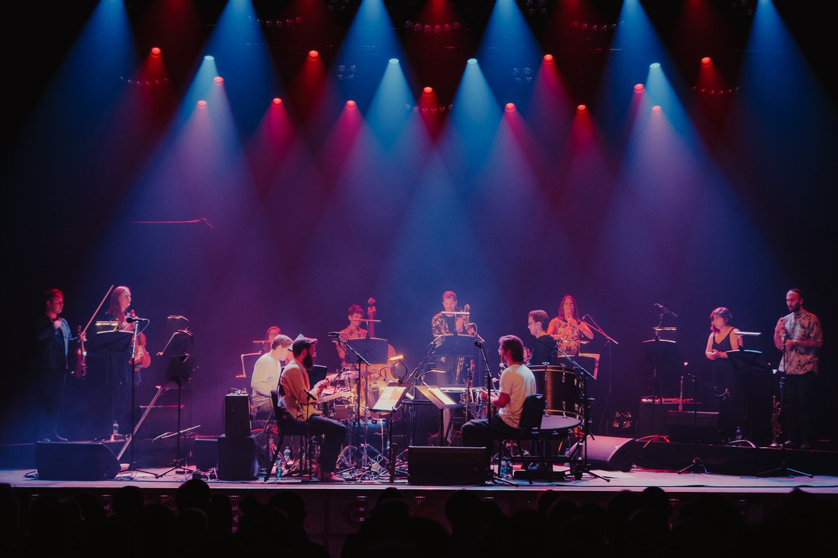 edintfest's tweet photo. .@wearestargaze put on a mesmerising show yesterday 🌟 We were fascinated by how they used their instruments to capture the sound of @boctransmission, and singing Olson with them at the end felt magical. Thanks to all who joined us at @LeithTheatre #EdintFest #LightontheShore https://t.co/HEw3pYhRD9