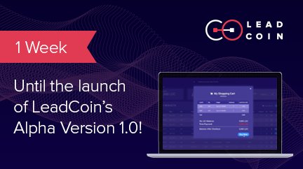 LeadCoinNetwork's tweet image. One week until the release of the #leadcoinalpha. Make sure you register for the alpha version of our decentralized lead sharing network. 

#leadcoin #alpha #cypto #blockchain